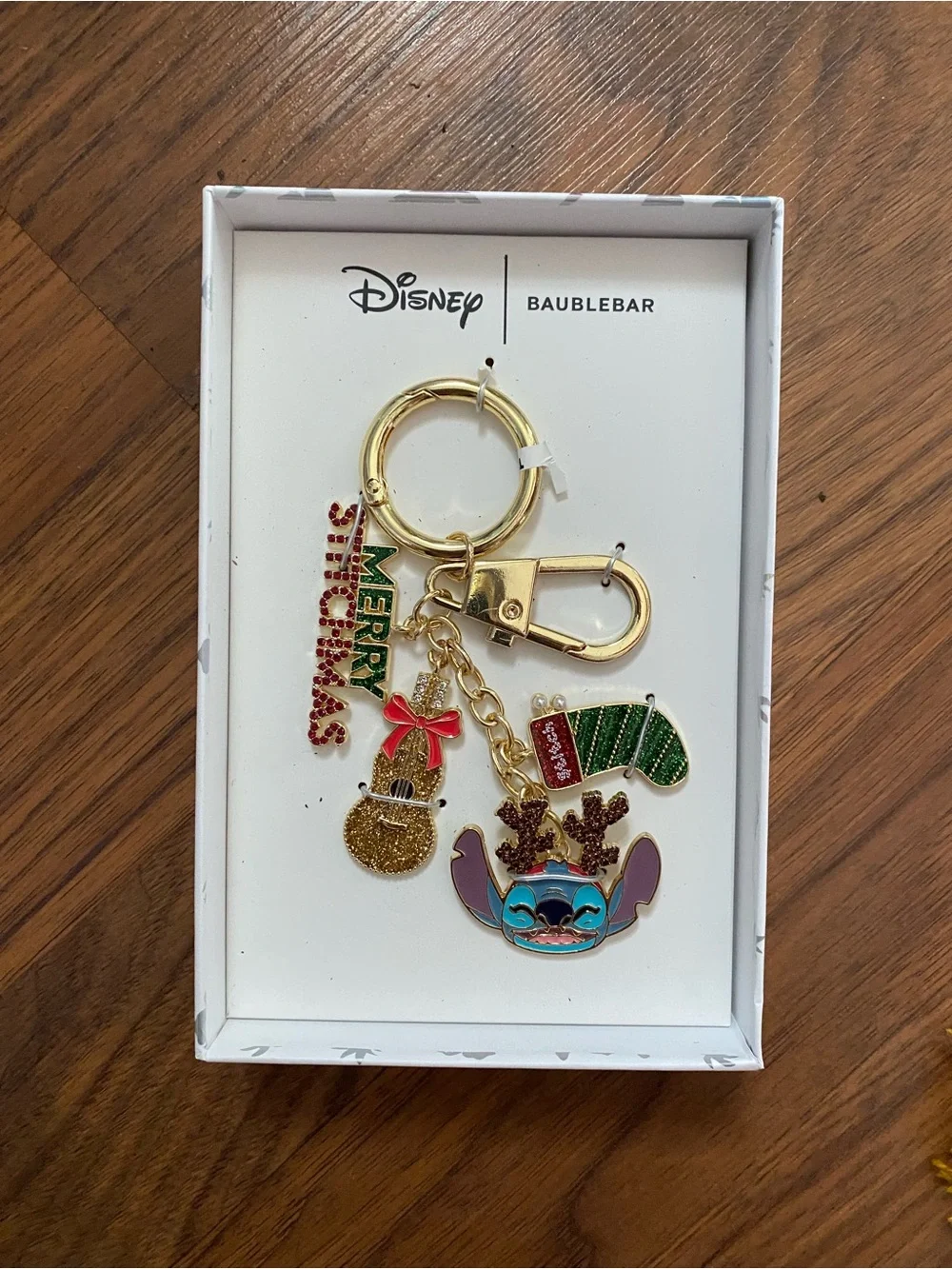 Disney Holiday Stitch Keychain - Gold, Green, Red, Blue
